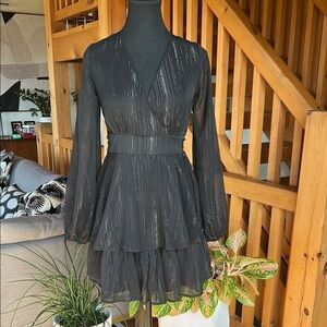 Elegant Black Wrap Dress